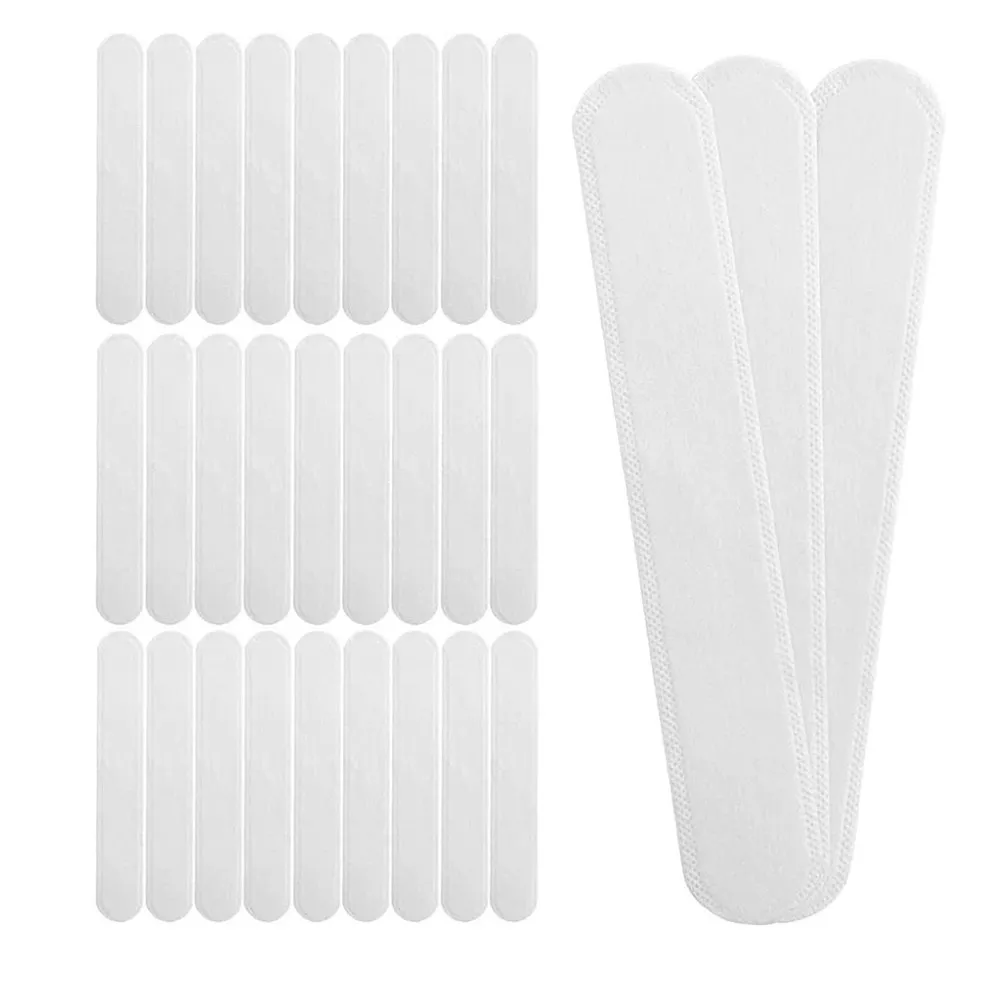 

100 шт. самоклеящихся защитных вкладышей для воротников рубашек, впитывающих пот, для одежды, головных уборов, шарфов, многоразовые, без раздражающих веществ