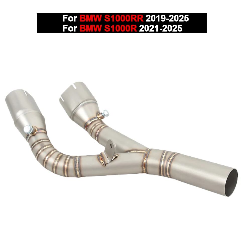 Motorcycle Exhaust System Escape Moto Middle Link Pipe Stainless Steel For BMW S1000RR 2019-2025 S1000R 2021-2025