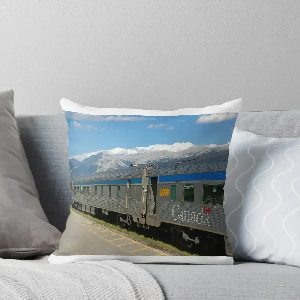 The Canadian train in the Rockies Throw Pillow anime girl Decorative pillow case luxury decor pillow