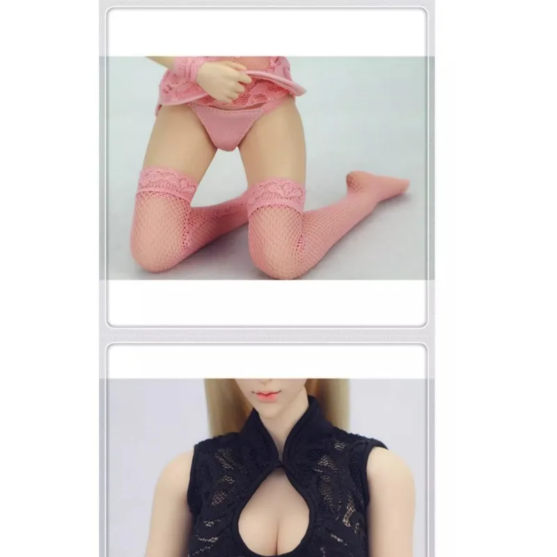 1/6 Schaal Vrouwelijke Mode Kant Cheongsam Pak Jurk Thong Zijden Kousen Polsbrace Soldaat Kleding Model voor 12in Pop Lichaam