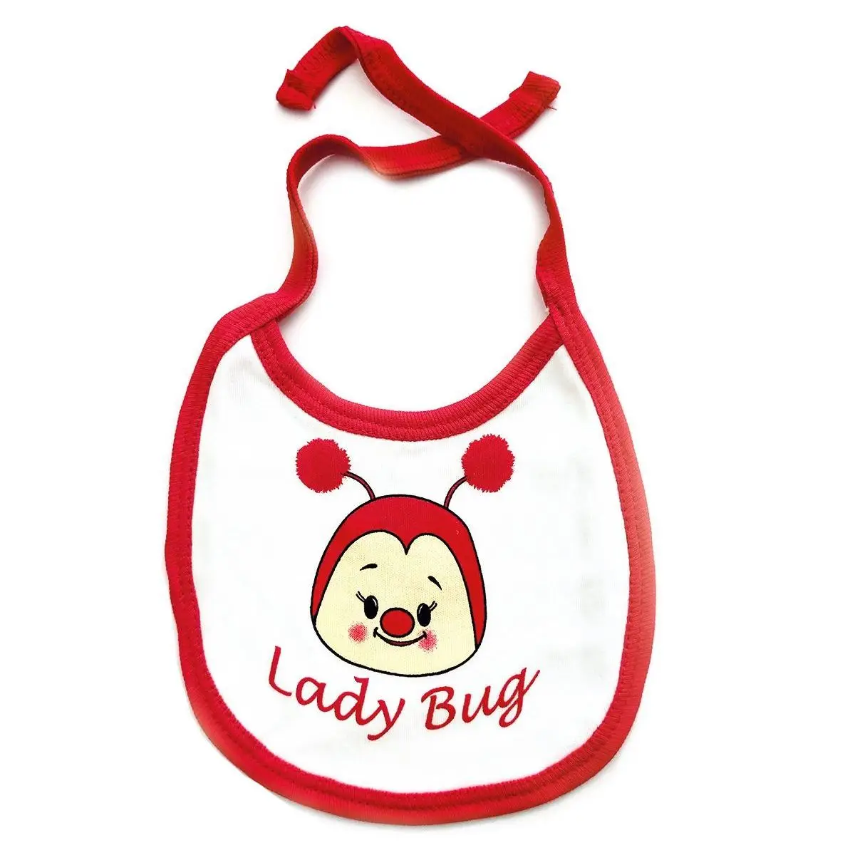 Ladybug newborn baby bib