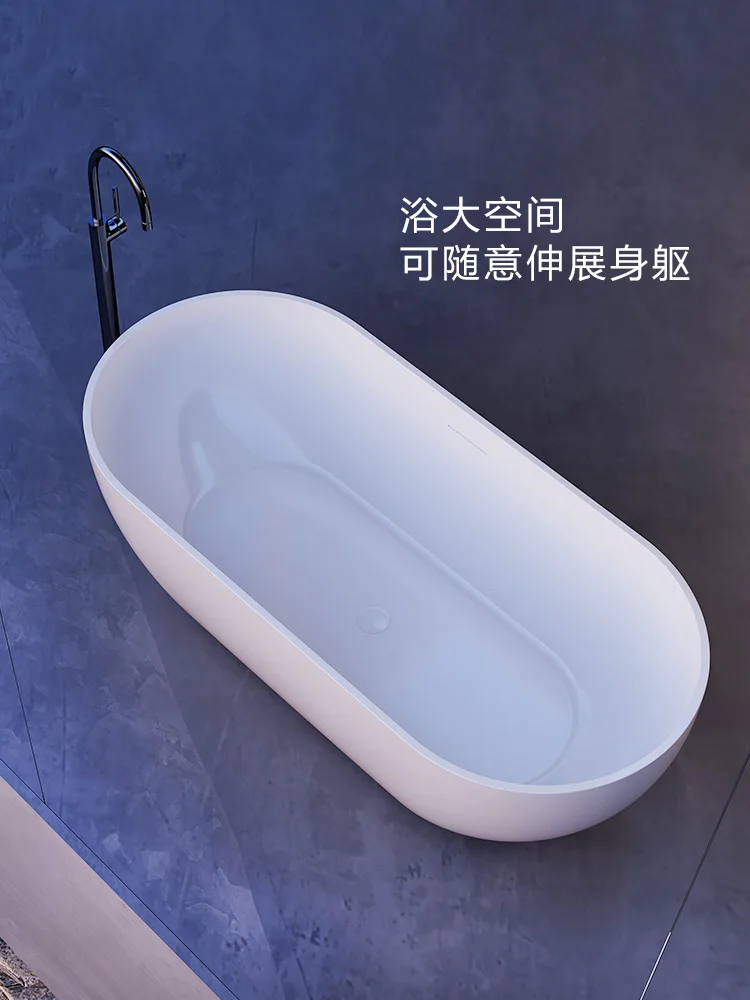 Acrylic freestanding bathtub household small apartment oval seamless one thermal insulation bathtub