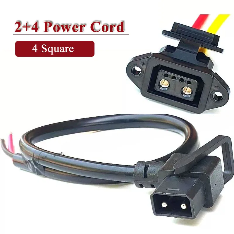 

2+4 Lithium Battery Interface Plug Socket with Wire Electric Vehicle Connector 4 Square Bold Charging and Discharging Cable