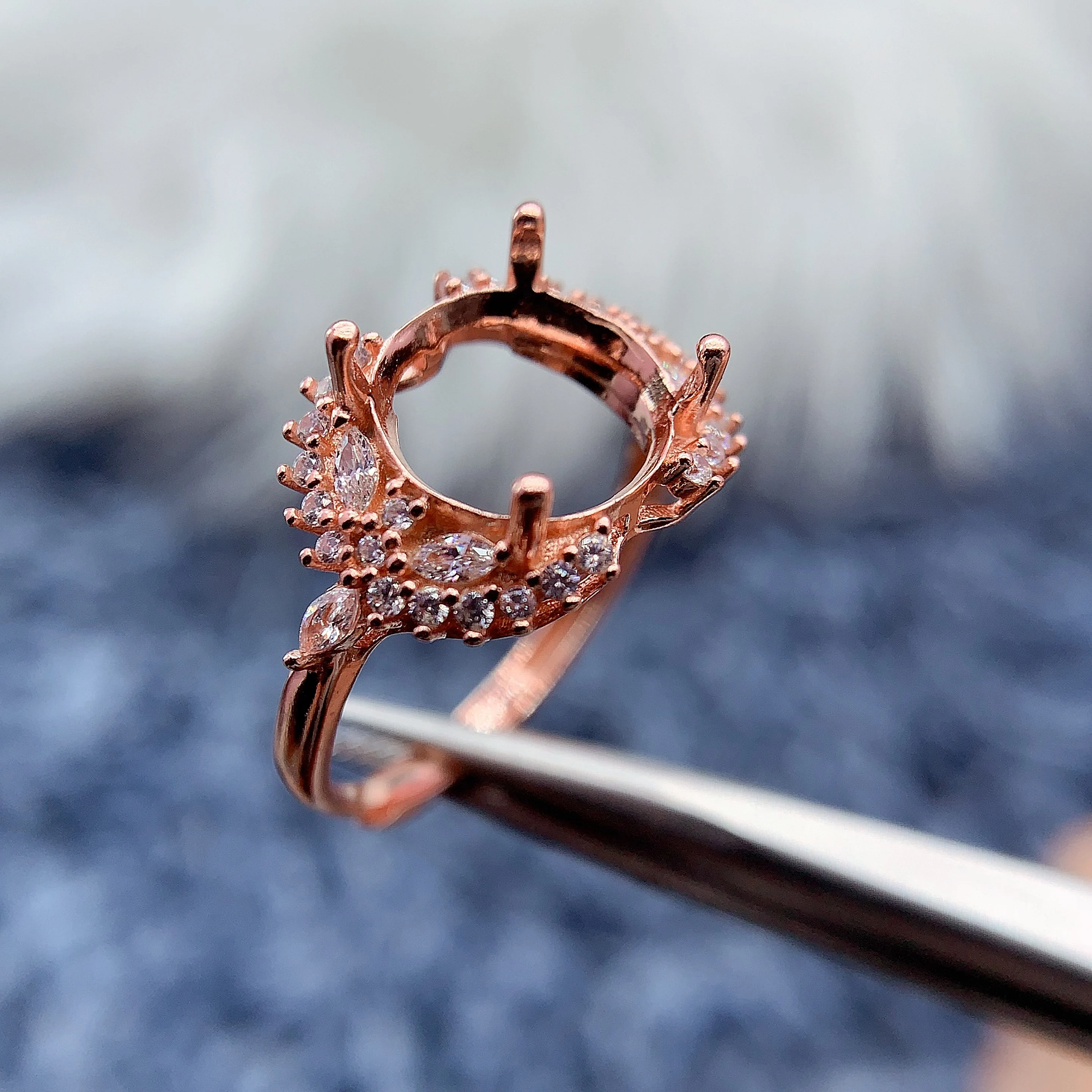 MeiBaPJ Inlay Round 8*8mm S925 Pure Silver DIY Rings Setting Womens Gift creativity Fine Charm Luxury Original Jewelry Wholesale