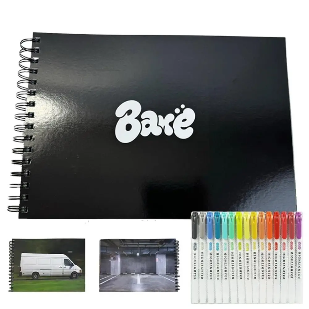 Szkicownik z 180 prawdziwymi krajobrazami miejskimi, goły graffiti, gruby papier z recyklingu, bez przebijania, podkład do rysowania, notatnik do szkicowania. — zdjęcie produktu 3