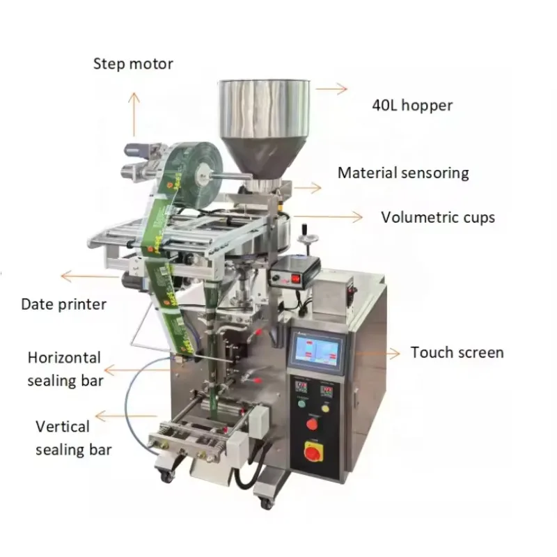 Coffee Tea Powder Sachet Automatic Packing Machine Cereal Grain Candy Vertical Packaging Machine