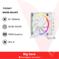 FIREBAT MN56 MINI PC AMD R7-7840/8745HS DDR5 16GB RAM 512GB SSD WIFI6 Colorful Desktop Office gamer MINI PC
