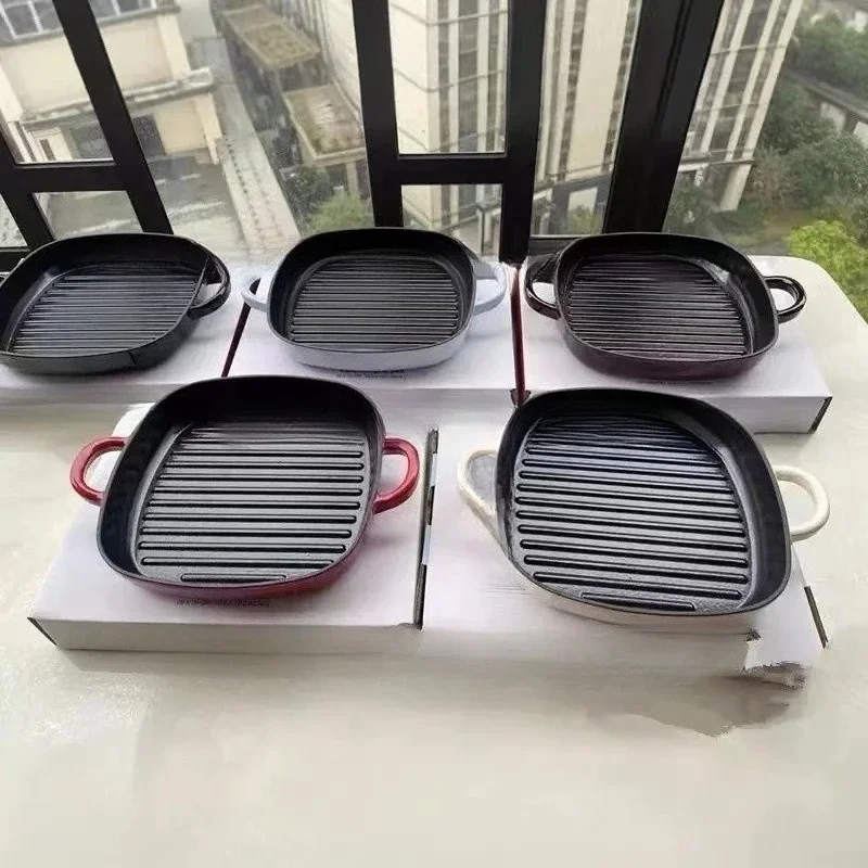 Internet Celebrity Steak Barbecue 26cm Frying Pan High Quality Flat Bottom Frying Pan Induction Cooker Gas universal