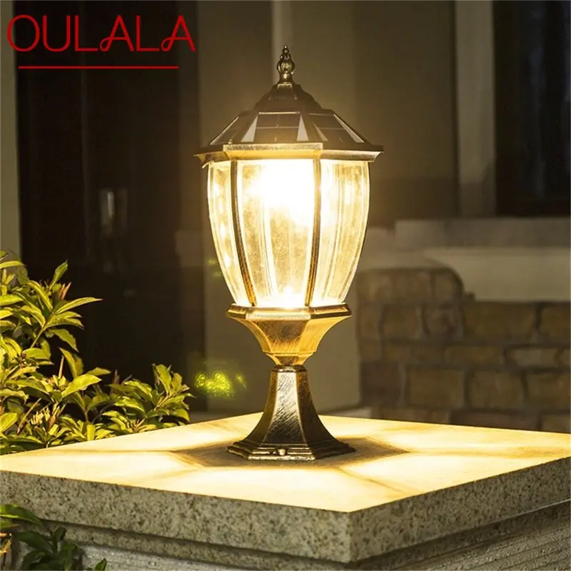 

OULALA Outdoor Solar Wall Light LED Waterproof IP65 Pillar Post Lamp Fixtures for Home Garden Courtyard