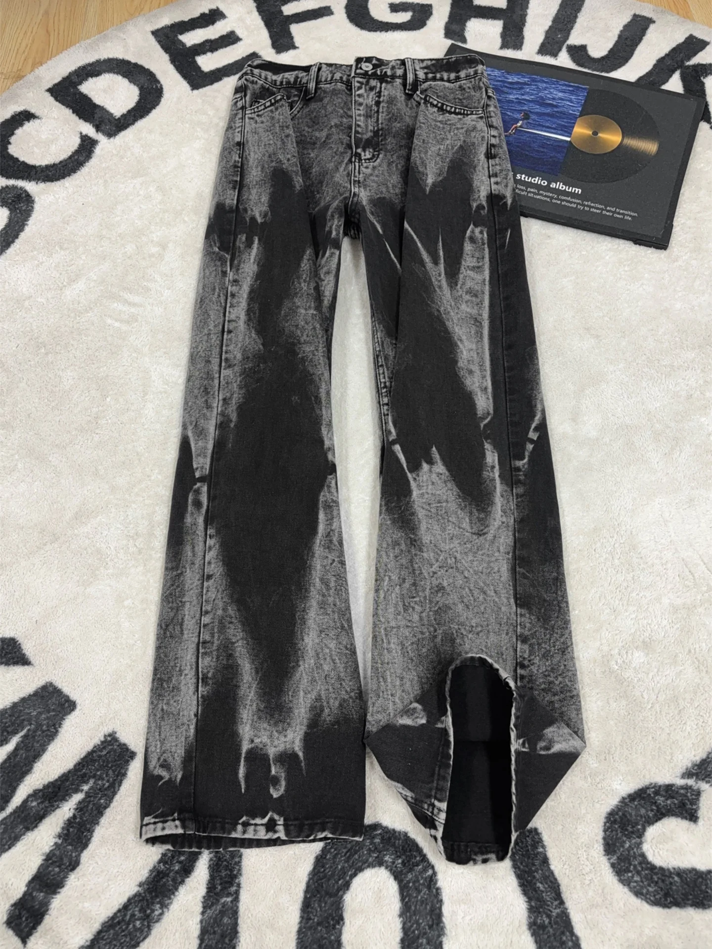

Bla Tie Dye Men's Jeans Spring Faion Straight Leg Knife Casual Wear Polyester Fiber mid Waist Zipper Fly Pure Color