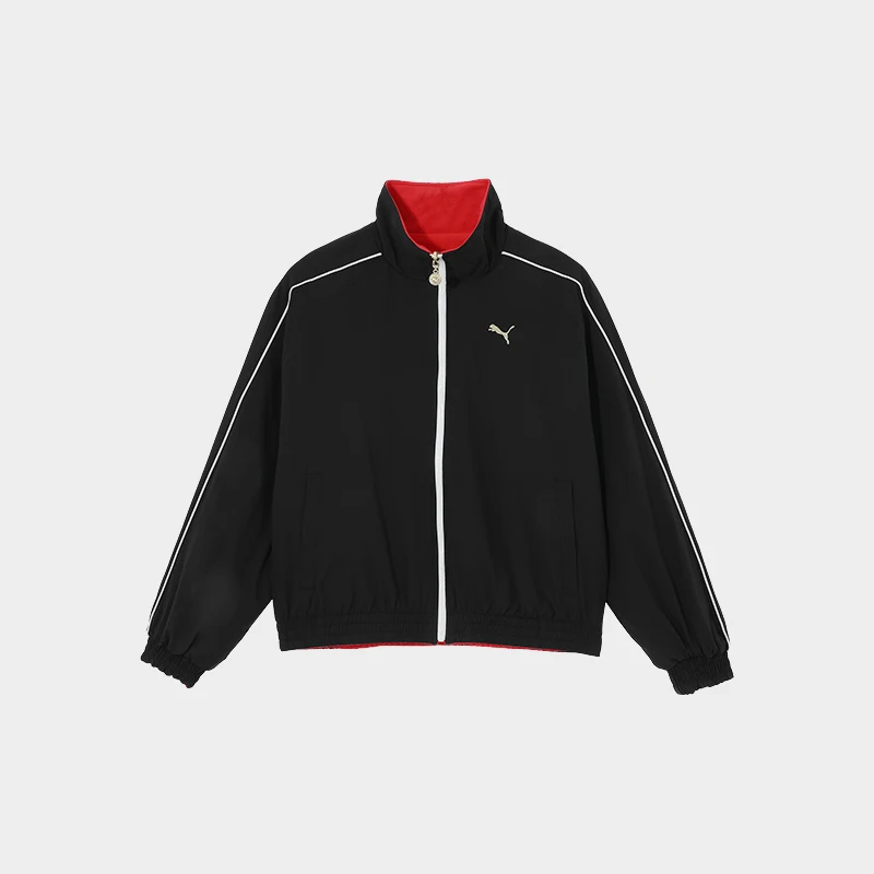 

PUMA, новинка весны 2024, женская двусторонняя тканая куртка в полоску, 631422-01
