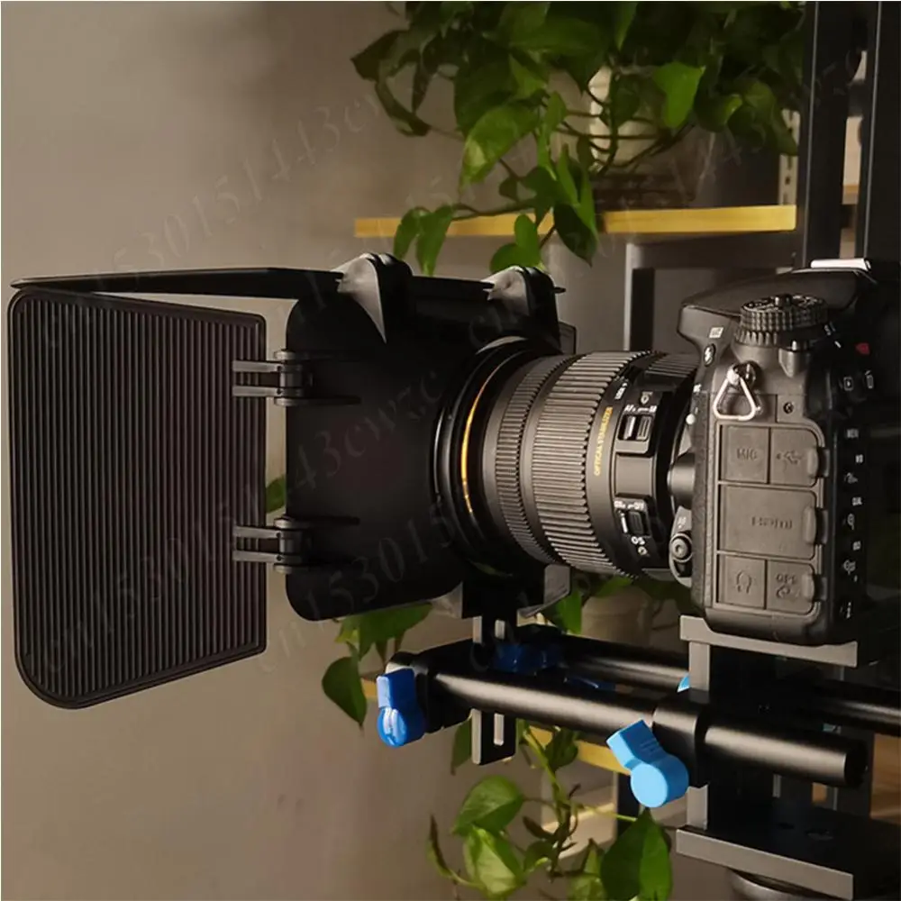 Morsetto per asta da 15 mm Railblock Filettatura da 1/4 e 3/8 pollici Foro per asta Supporto Guida Staffa regolabile in altezza per Follow Focus per fotocamera DSLR