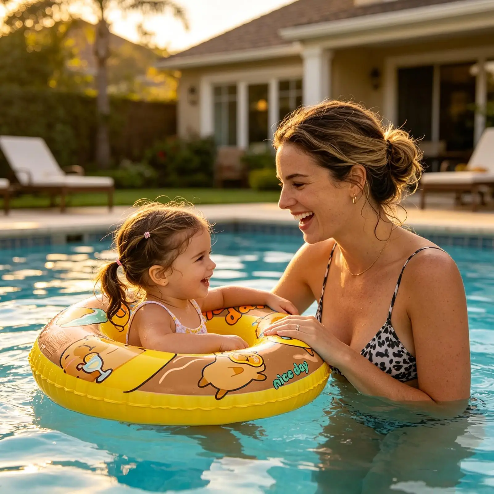 Pool Float Ring Capybara PVC Leak-Proof Cute Water Fun Toy Inflatable Swim Ring For Lounging Beach Games Water Party Festive