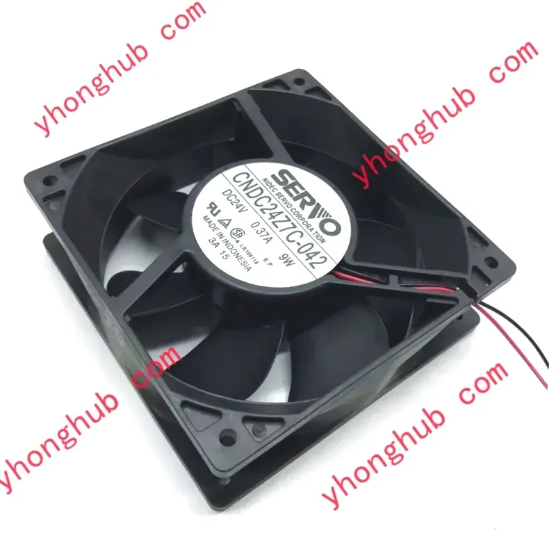 SERVO CNDC24Z7C-042 DC 24V 0.37A 9W 2-Wire 120x120x38mm Server Cooling Fan