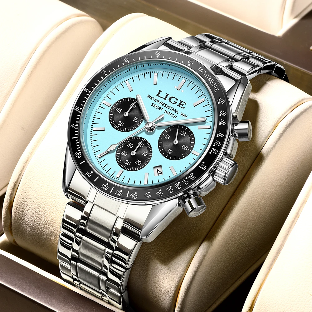 Reloj Hombre LIGE Luxury Business Men Watches Stainless Steel Quartz WristWatch Male Calendar Luminous Clock Relogio Masculino image 3