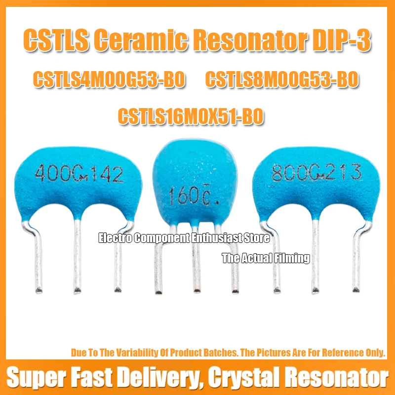 10PCS CSTLS8M00G53-BO CSTLS4M CSTLS6M CSTLS10M CSTLS16M CSTLS20M MuRata Ceramic Resonator DIP-3 5PF 15PF SIP-3-2.5MM ±0.5%