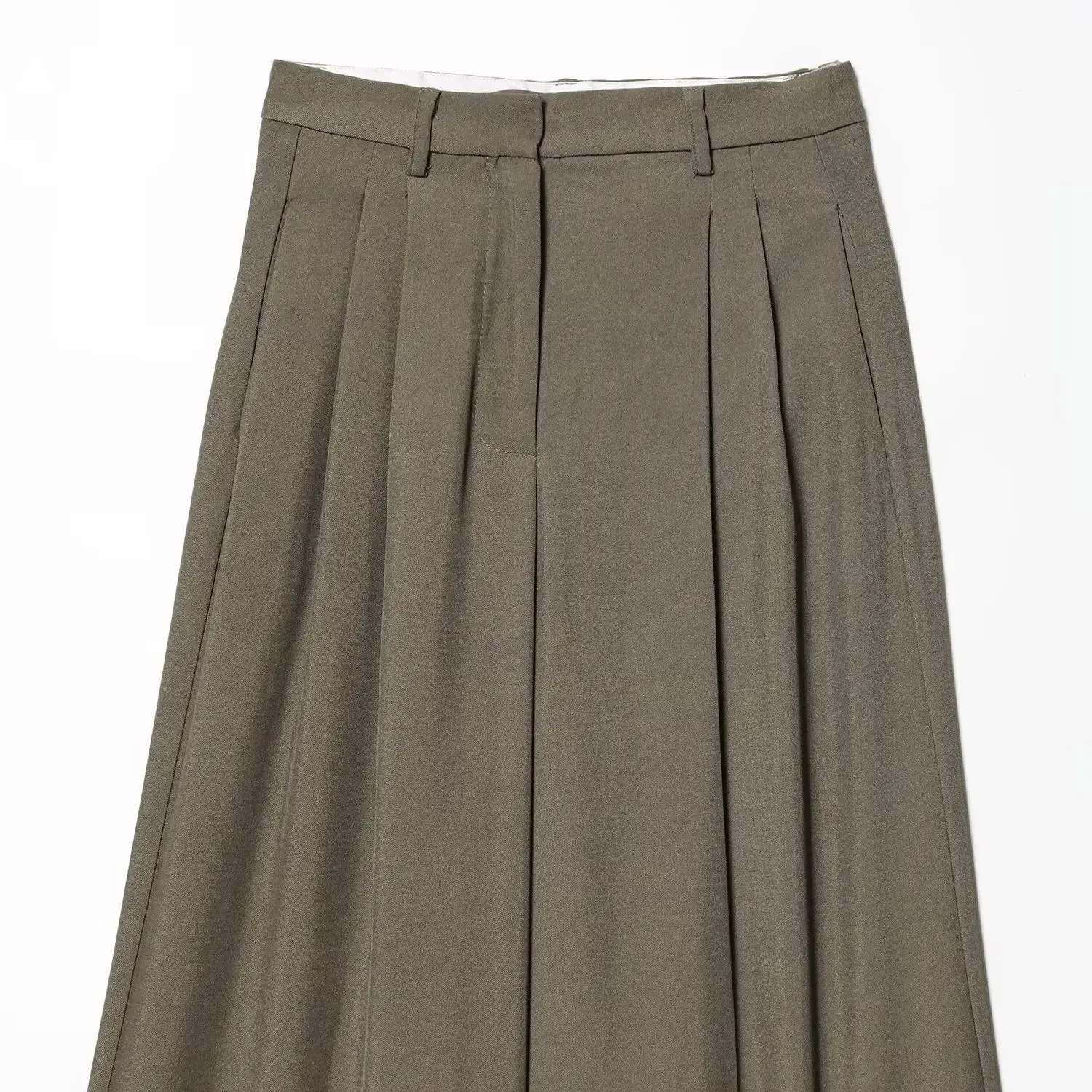 DiYiG VROUW 2025 Winter Nieuwe Mode Effen Kleur Geplooide Wijde Pijpen Broek All-Match Rits Losse Broek Broek mujer