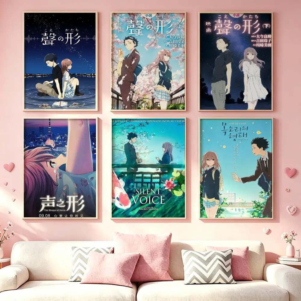 Anime A Silent Voice Poster Poster HD Printing Dreamy Style Wall Art Home Decor For Living Room Bedroom Gift Giving