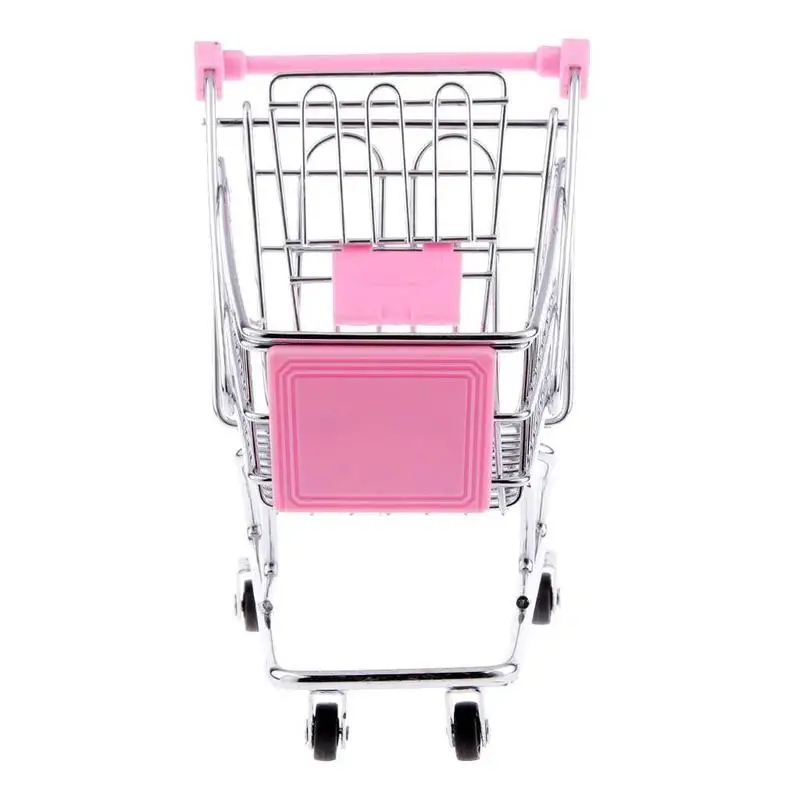 Juguete de simulación para bebé, carrito de mano de supermercado, Mini carrito de compras, decoración de escritorio, almacenamiento, juguete, regalo, muebles de casa de muñecas, accesorios