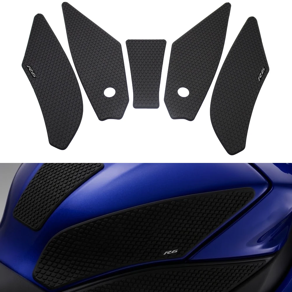 Motorcycle Tank Grip Side Decals Anti Slip Tank Pad Stickers For GYTR YZF R6 2017 GYTR YZF R6 RACE 2022 2023 tank grips Set