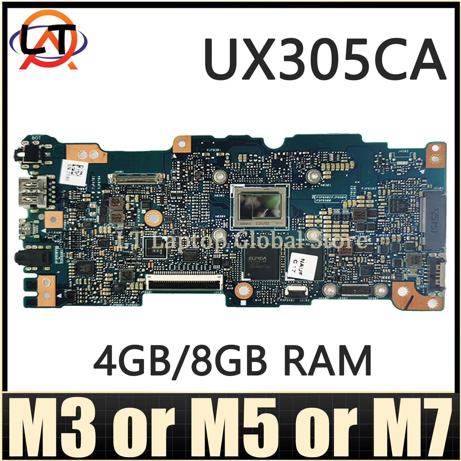 Mainboard untuk ASUS Zenbook UX305CA U305CA Laptop Motherboard M3 M5 M7 CPU 4G/8G-RAM Notebook papan utama