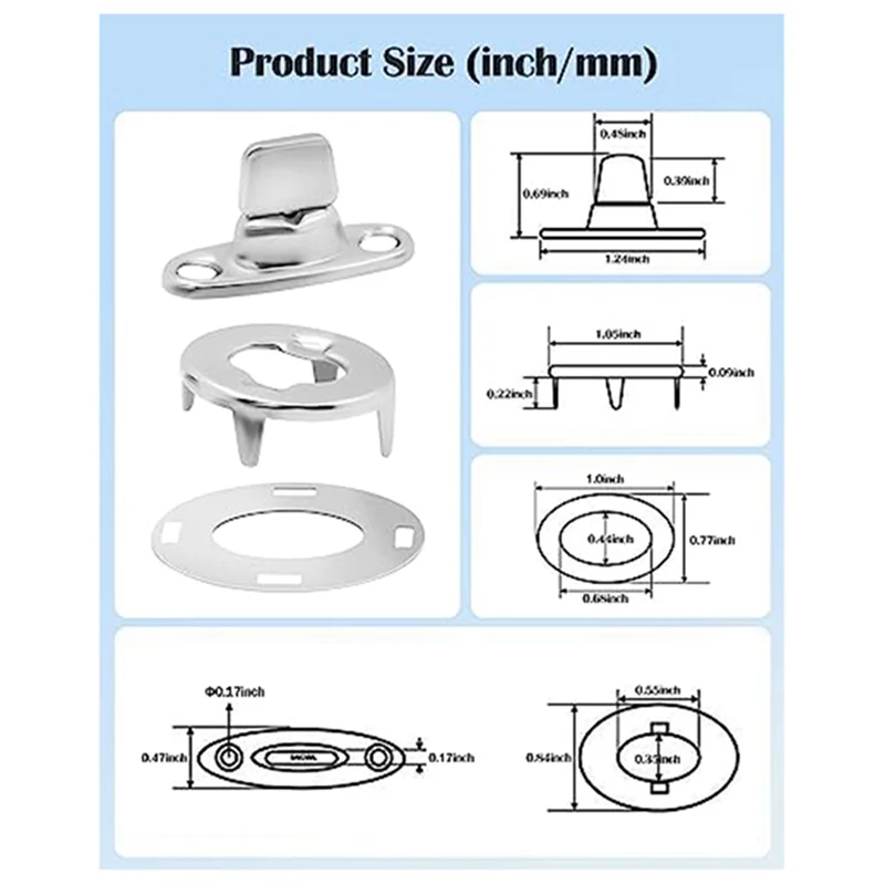 Prendedor Twist Lock Common Sense, botões giratórios de metal para barcos, barcos a vela, RVs, boates e caravanas (10 unidades)