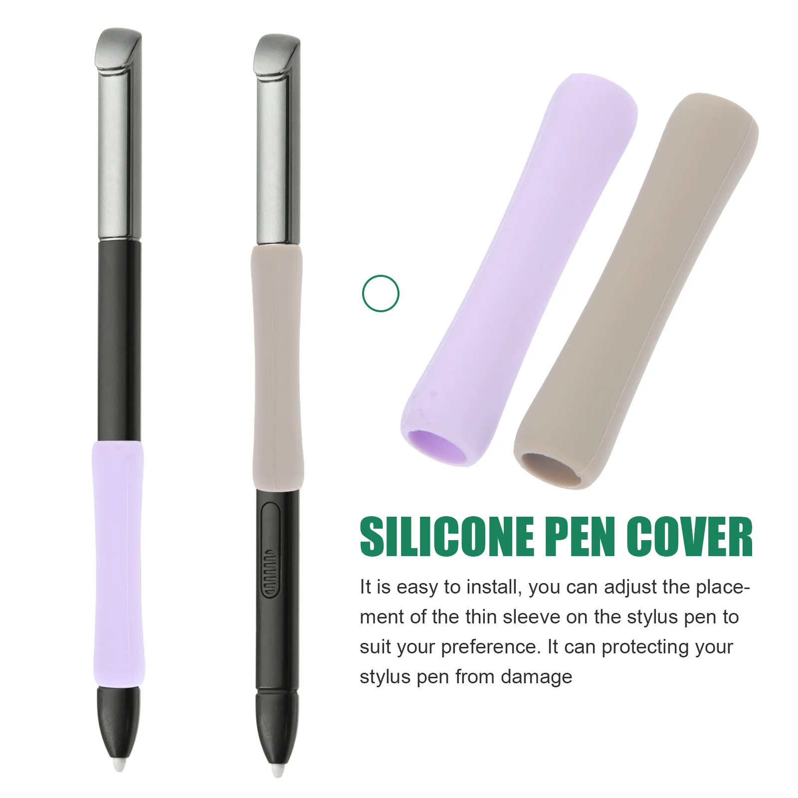 

6Pcs Silicone Stylus Sleeve Pen Cover Simple Color Pencil Protective Sleeve Comfortable Grip Scratch Resistant Pen Protector