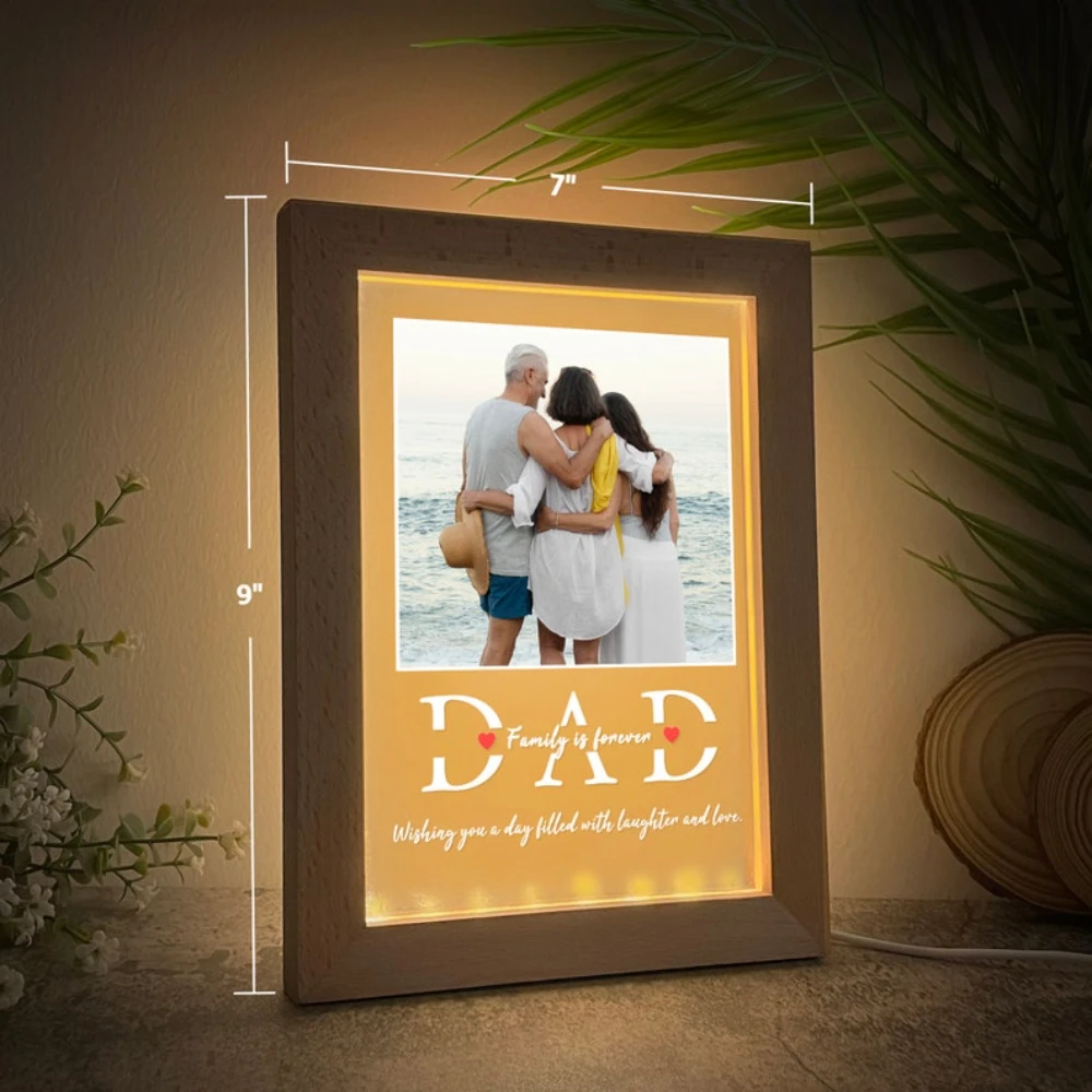 Aangepaste Acryl Lamp Gepersonaliseerde Foto Tekst Slaapkamer Nachtlampje Voor Mama Papa Love Vriend Familie Dag Bruiloft Verjaardagscadeau