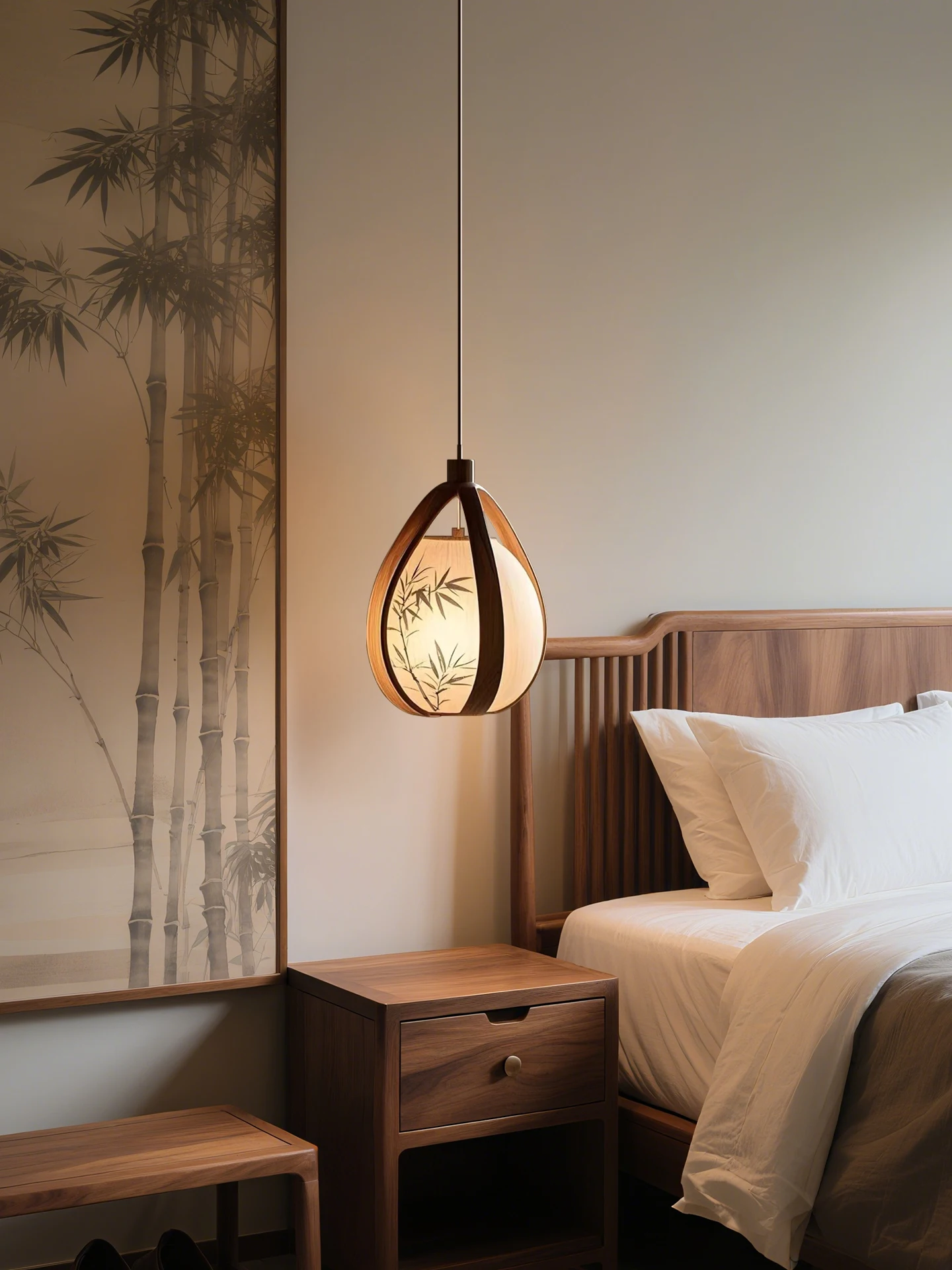 Song Dynasty Oriental Home Aesthetics Zen Small Chandelier, Bedroom Bedside Lamp