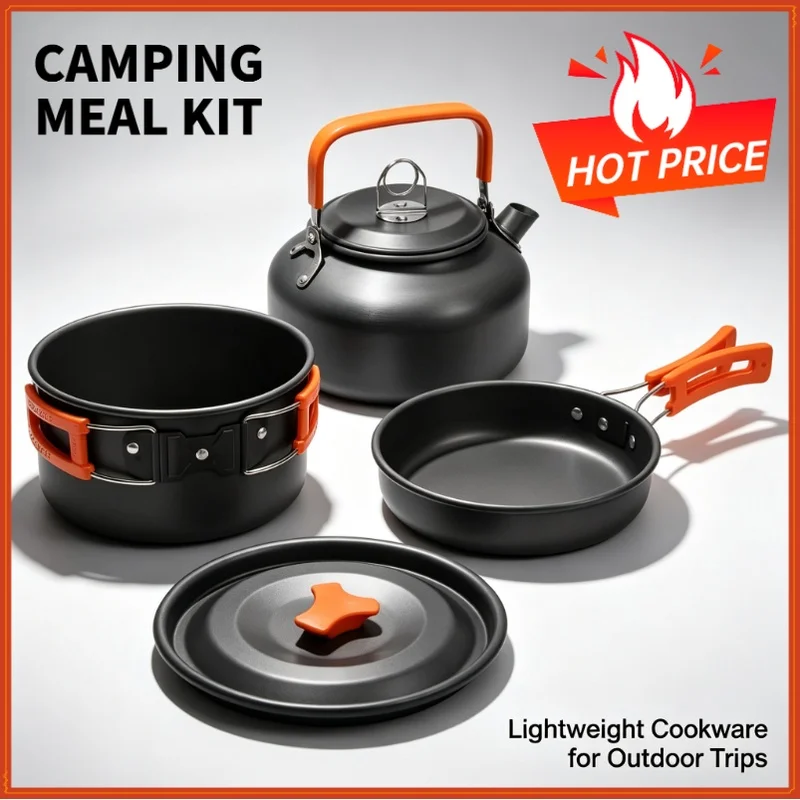 Camping Cooking set Camping Cookware Travel Tableware Outdoor Picnic Set Teapot For 2-3 Peaple Non-stick pots assorted sets