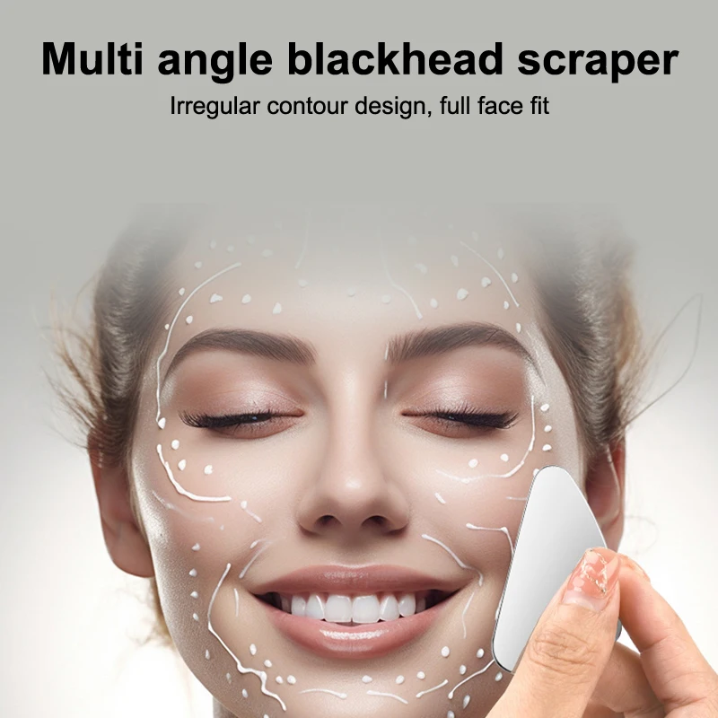 Roestvrijstalen Cosmetische Schraper Mee-Eter Spatel Gezichtsschrapen Massage Haarfollikel Reinigingstool Professionele Make-Up Tool