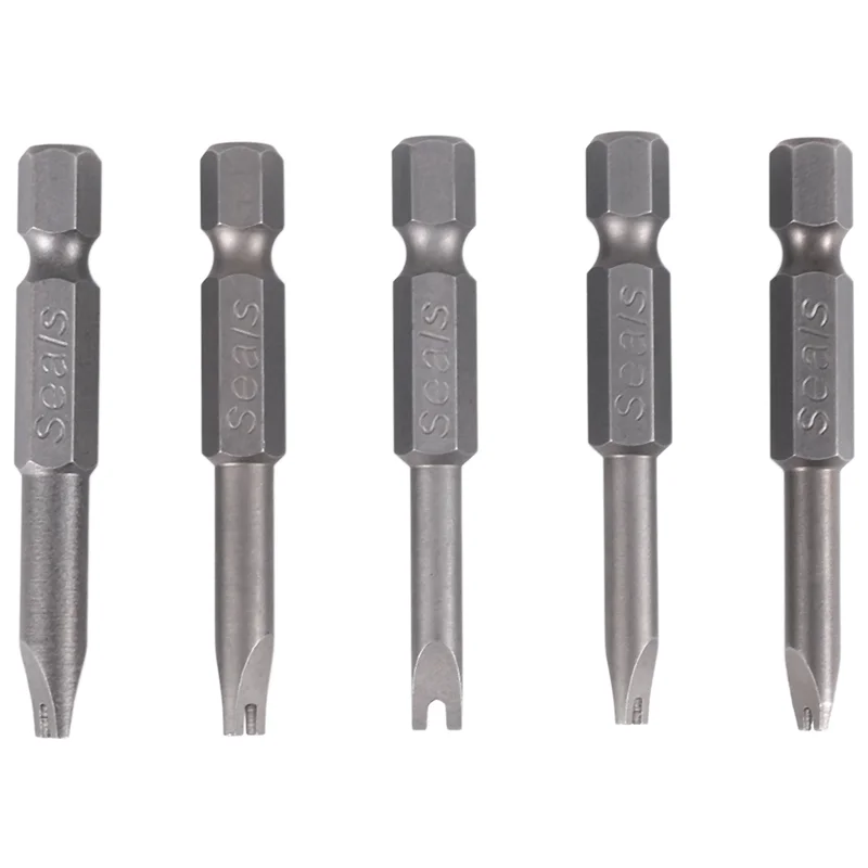 A88Z 5Pcs Set Security Bit Set Tamper Proof Screwdriver Drill Bit Screw Driver Bits Hex Shank Magnetic U Shaped 1/4 Inch Driver