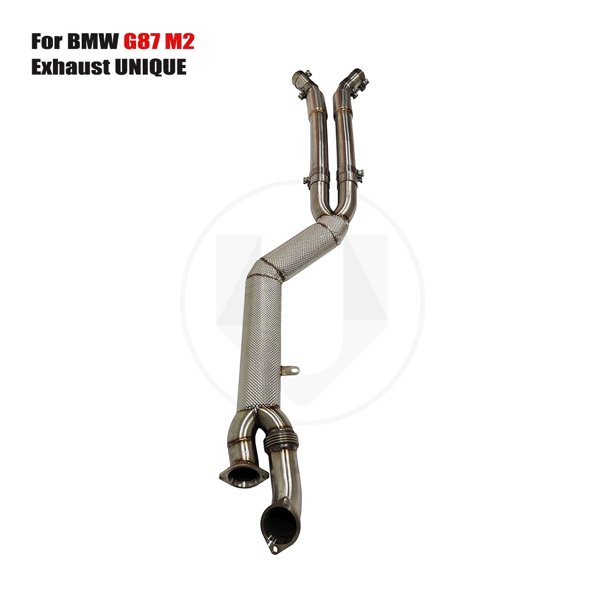 UNIQUE Single Mid Pipe with Resonator 101mm/4inches Special Design for BMW G87 M2 S58 3.0TMiddle Pipe SS304 Exhaust Systems