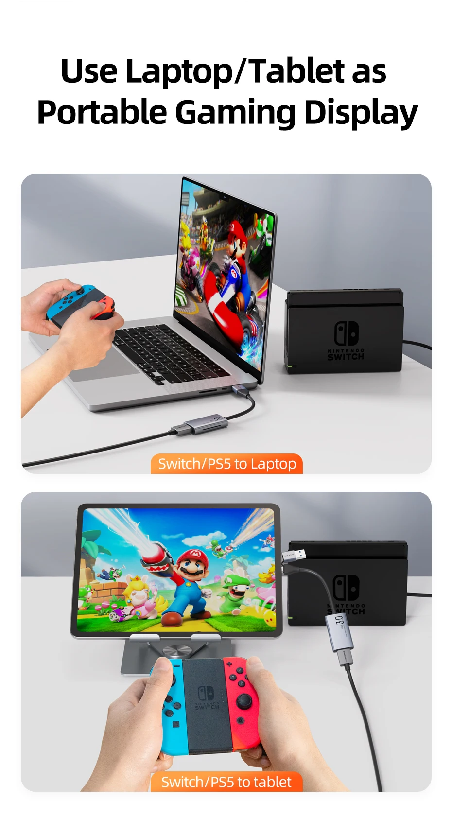 CABLETIME Video-Aufnahmekarte USB 3.0 4K HDMI zu USBA USB-C HDMI Video-Grabber-Box für PC Computer Kamera Live-Gaming – Detail 9