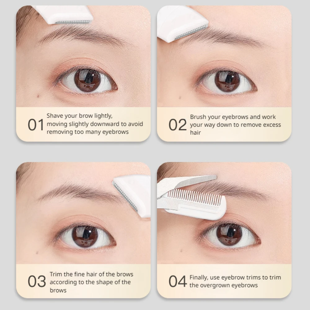 Trimmer per sopracciglia con pettine, struccante per il viso, strumento per il trucco, rasoio per toelettatura e accessori cosmetici