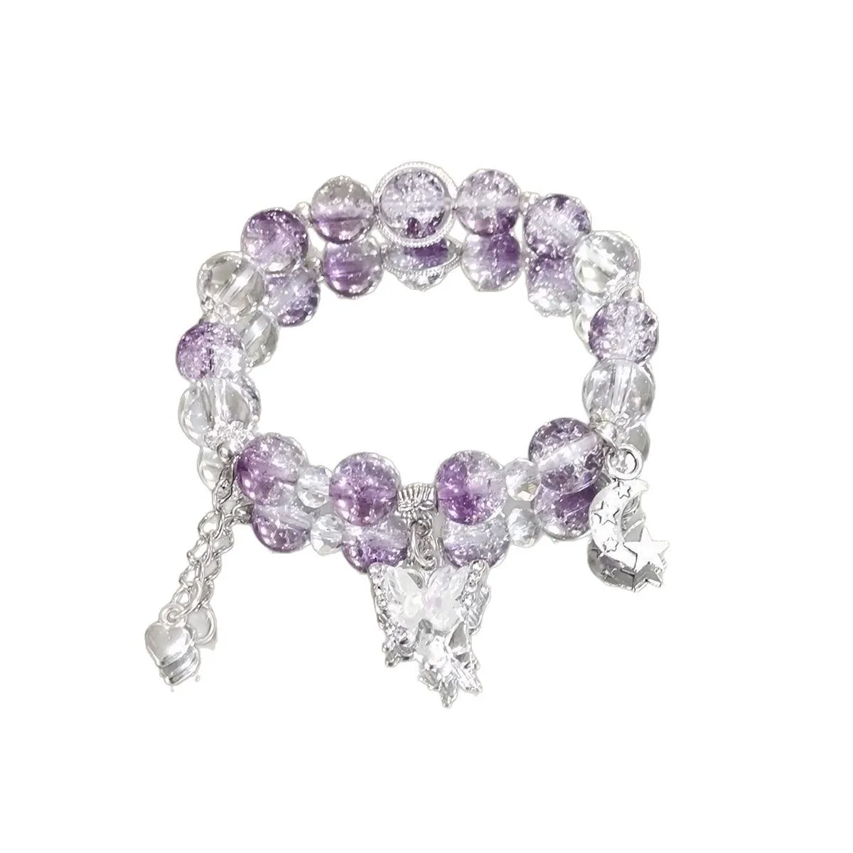 Purple Crystal Butterfly Bracelet, Women's
