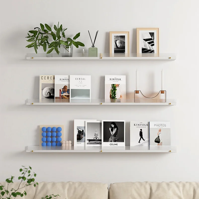 

Wall Bathroom Bookshelf Book Magazine Living Room Bedroom Storage Organize Bookcase Bottle Long Buchregal Bookshelf Furniture