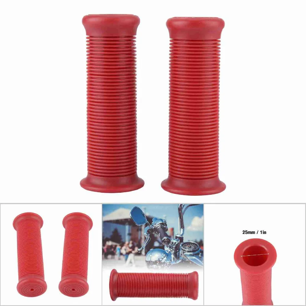 1 pair 1 Inch 25mm Motorcycle Handlebar Grip TPR Material 1.1 Inch 28mm Universal Motorcycle Grip Vintage Style Red/Brown