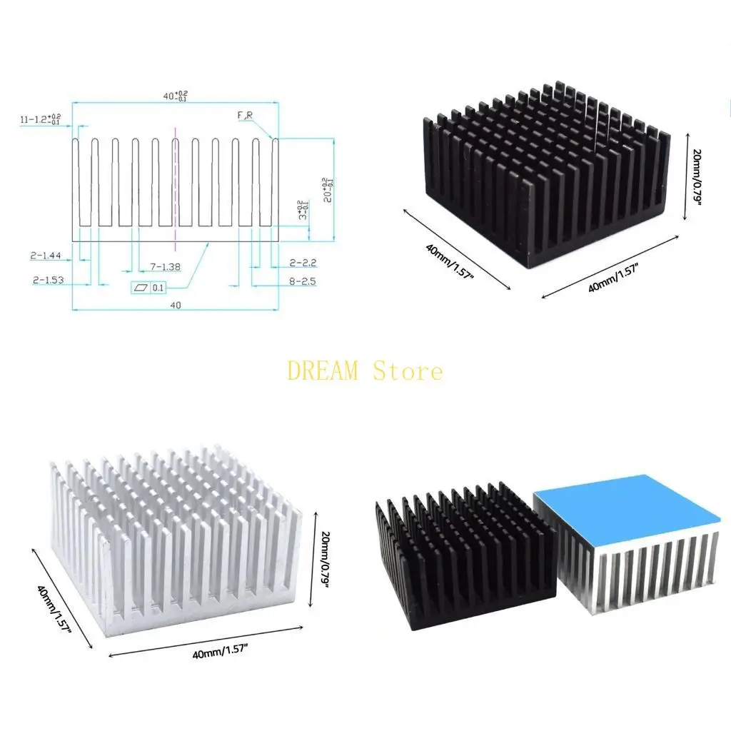 

Aluminum Chipset Heatsink Radiator Cooling Fin with for 3M Thermal Tape for CPU best sale