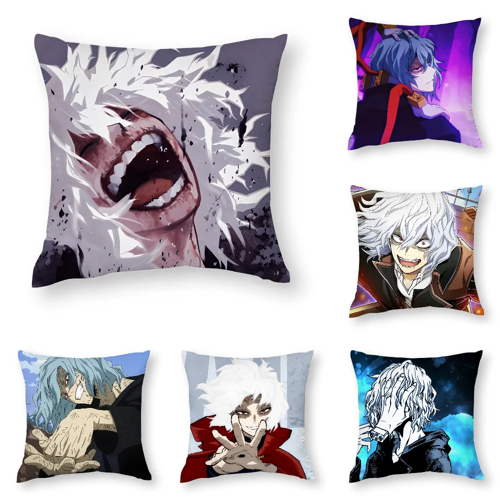 Funda de almohada de Anime t-tomura Shigaraki, estampado 3D de fibra de poliéster, 40x40 cm, funda de almohada para sofá para el hogar, decoración, regalo de Festival