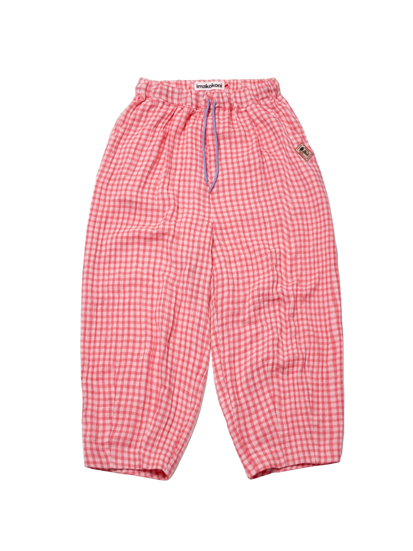 

Розовые клетчатые женские укороченные брюки imakokoni Spring Japanese Sen, свободные, дышащие, с эластичной талией, модель Harun 265403