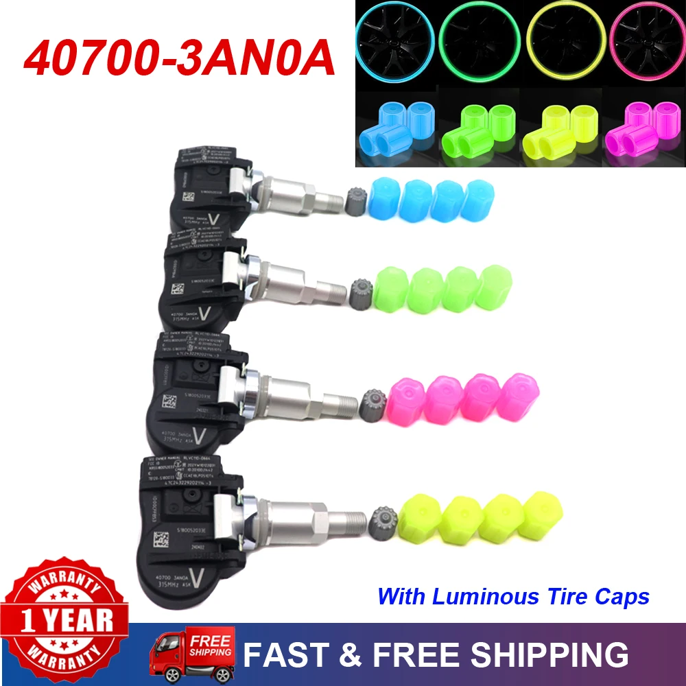 

40700-3AN0A TPMS 4PCS New Car Tire Pressure Monitor Sensor For Nissan Frontier Maxima NV200 Sentra Versa 315Mhz 407003AN0A