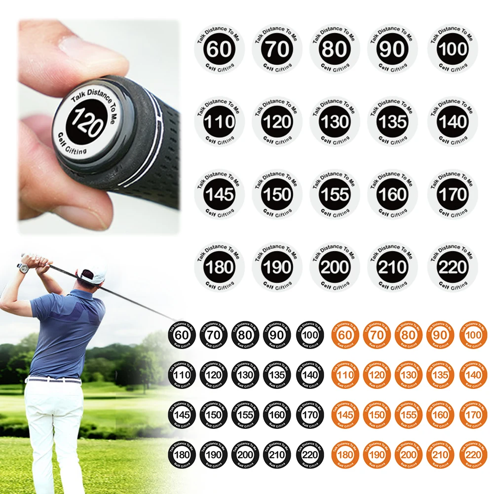 20Pcs Golf Club Sticker Self Adhesive Golf Club Distance Mark Ball Position Marking Sticker Reusable for Men Women Golfers