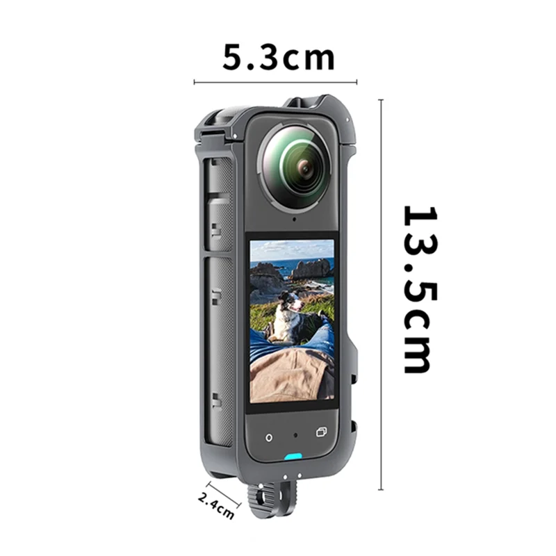 AA60-Insta 360 X4 Accessories Aluminum Frame Shell Cage Case Alloy Protector Bracket Adapter Extra Coldshoe For Insta 360 X4