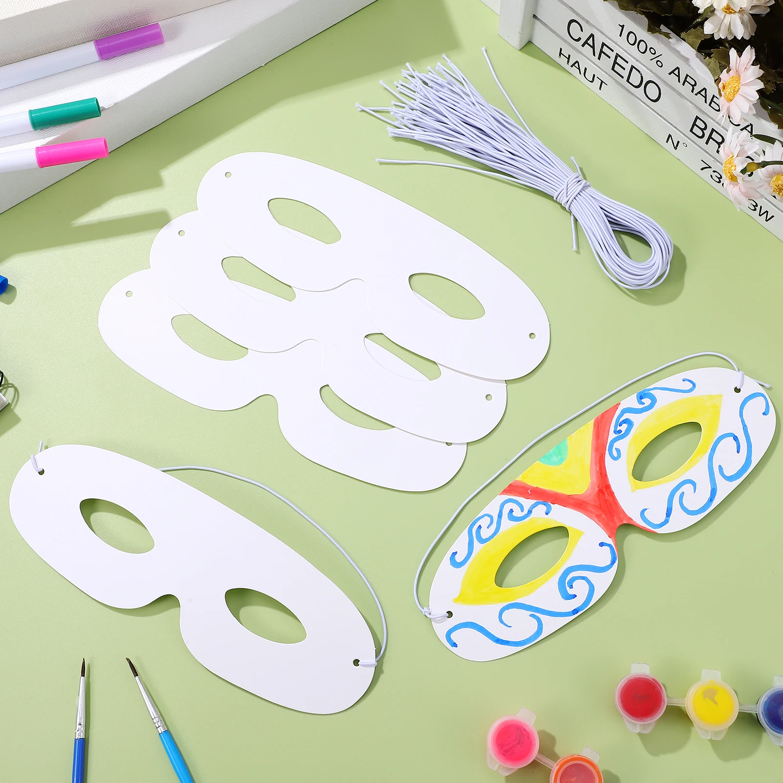 DIY blanco papieren maskers 40 stuks wit ongeverfd handgeschilderd ambacht voor Halloween kostuum cosplay Mardi Gras masker maken kunstproject