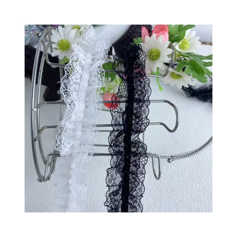 4CM Wide New Elastic Embroidery Flower Lace Fabric Trim Ribbon DIY Sewing Applique Collar Guipure Cuff cuffs Dress Wedding Decor