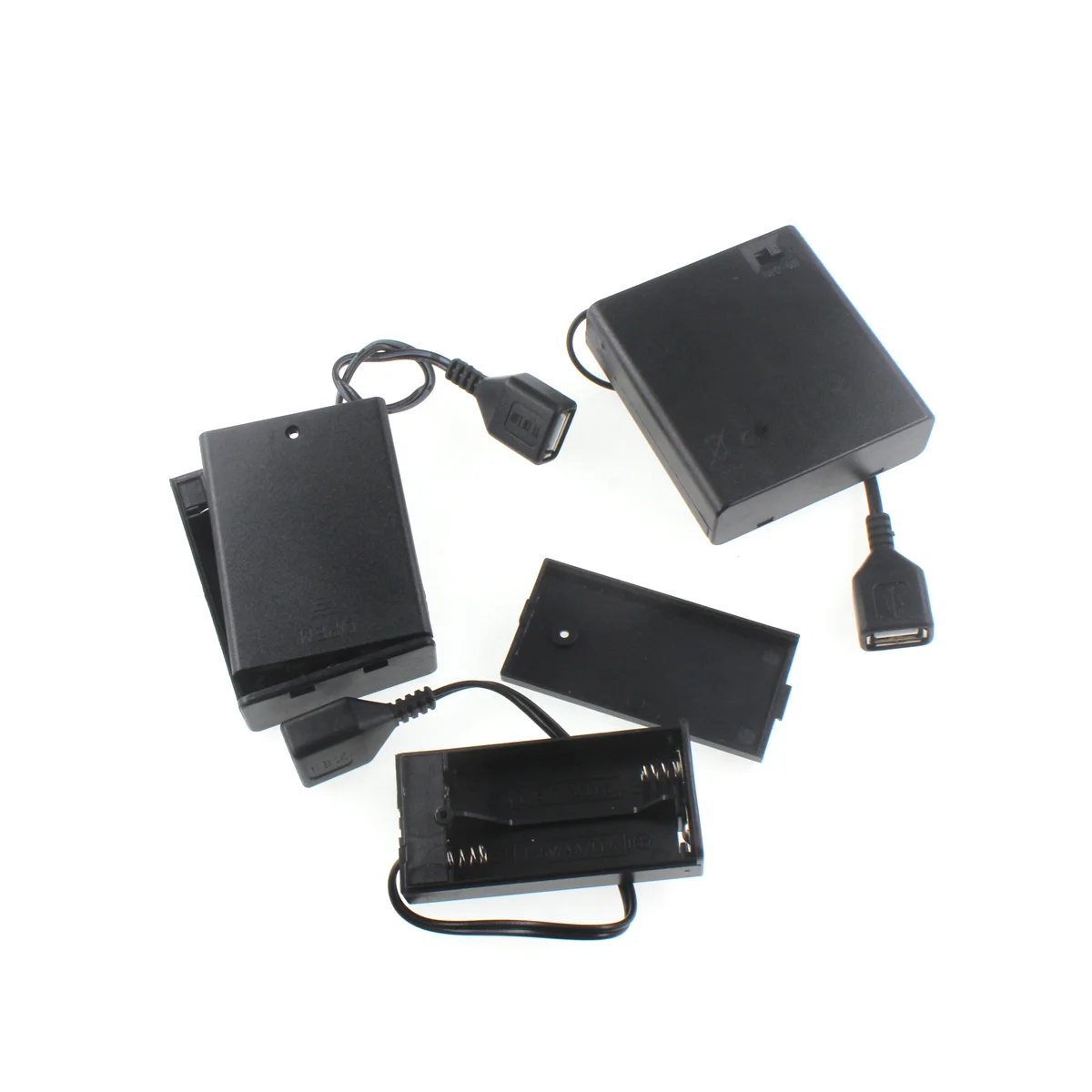 Number 5 AA battery box battery holder 2X 3X 4X 6X 8X 8 cells connected in series with cover and switch UBS female connector