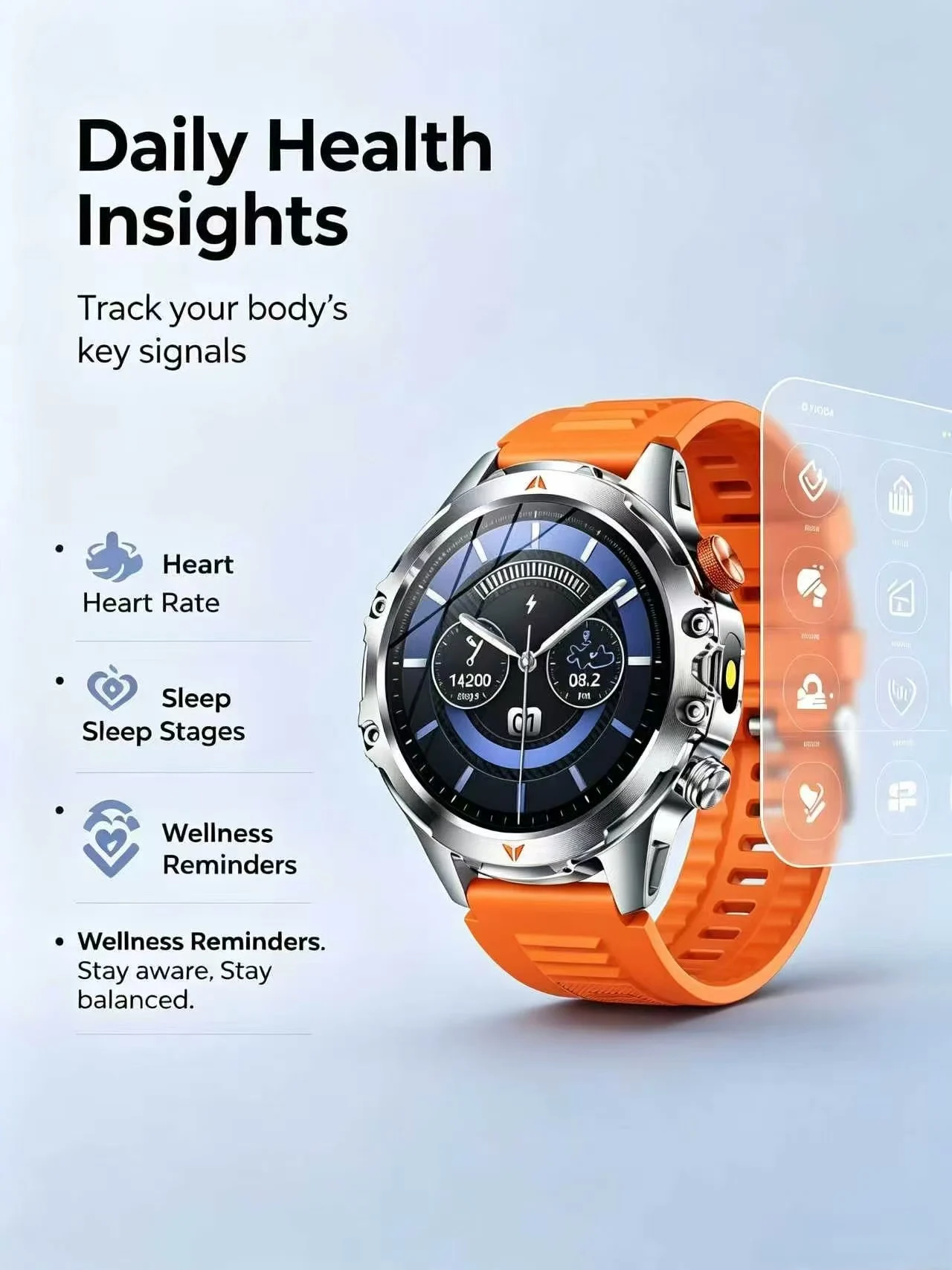 Battery Smart Watches with LED Flashlight, AI Assistant, AMOLED