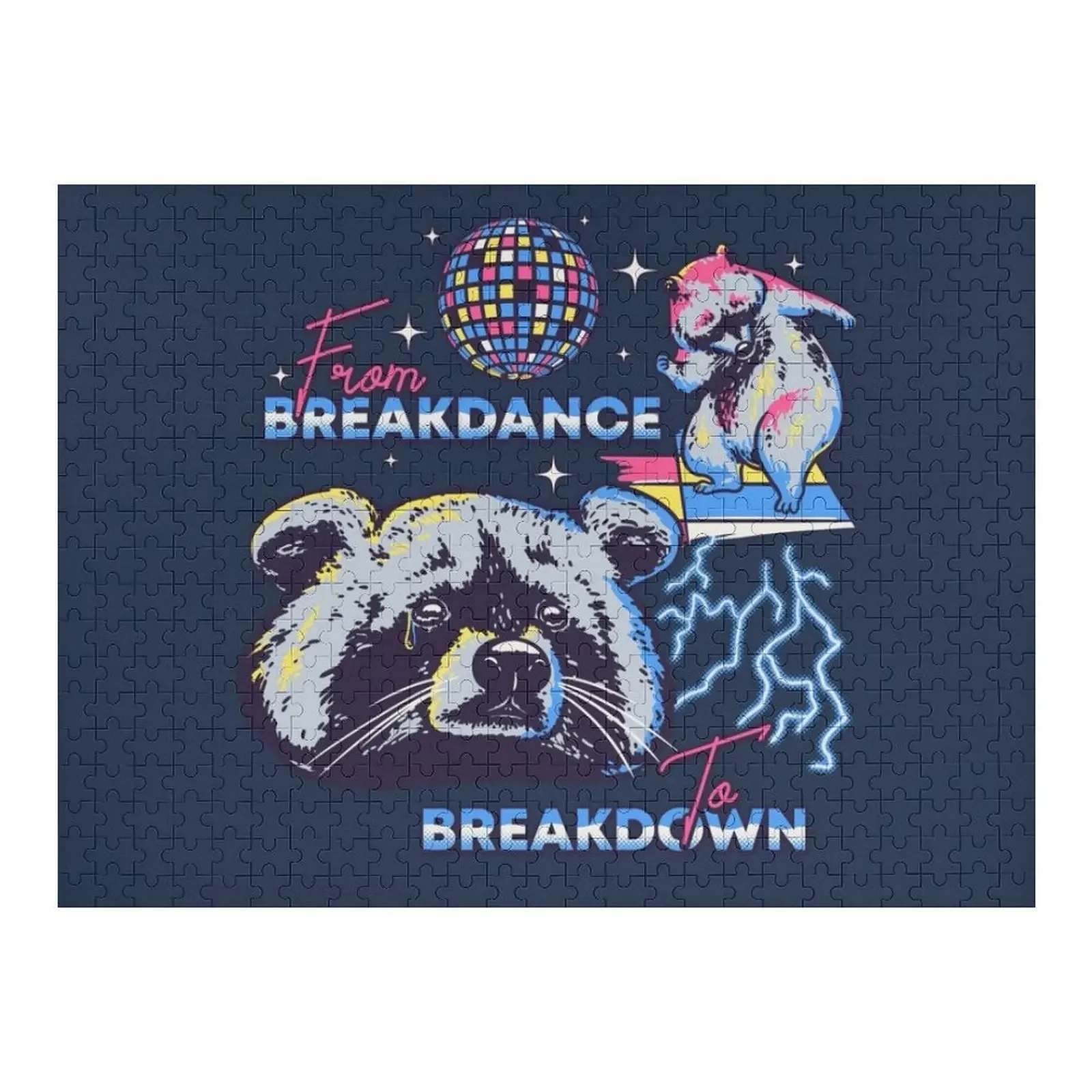 

Raccoon MEME From Breakdance to Breakdown Jigsaw Puzzle Children Picture Customized Picture Puzzle