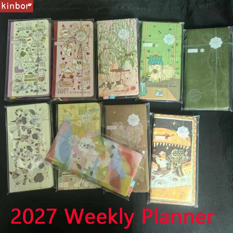 Kinbor Wochenplan-Notizbuch Agenda 2027 120 Blatt Planer 52g Bachuan Papier Tagebücher To-Do-Liste Notizblock Kawaii Schreibwaren